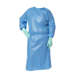 Plasdent Poly supreme REUSABLE Isolation Gowns, Ties at Neck and Waist - One Size Fits Most , Navy 1 / Bag 